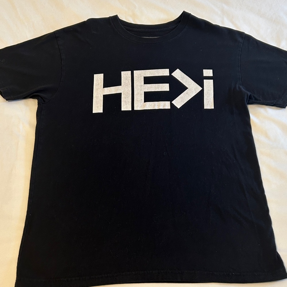 Black Graphic T-Shirt with White Print